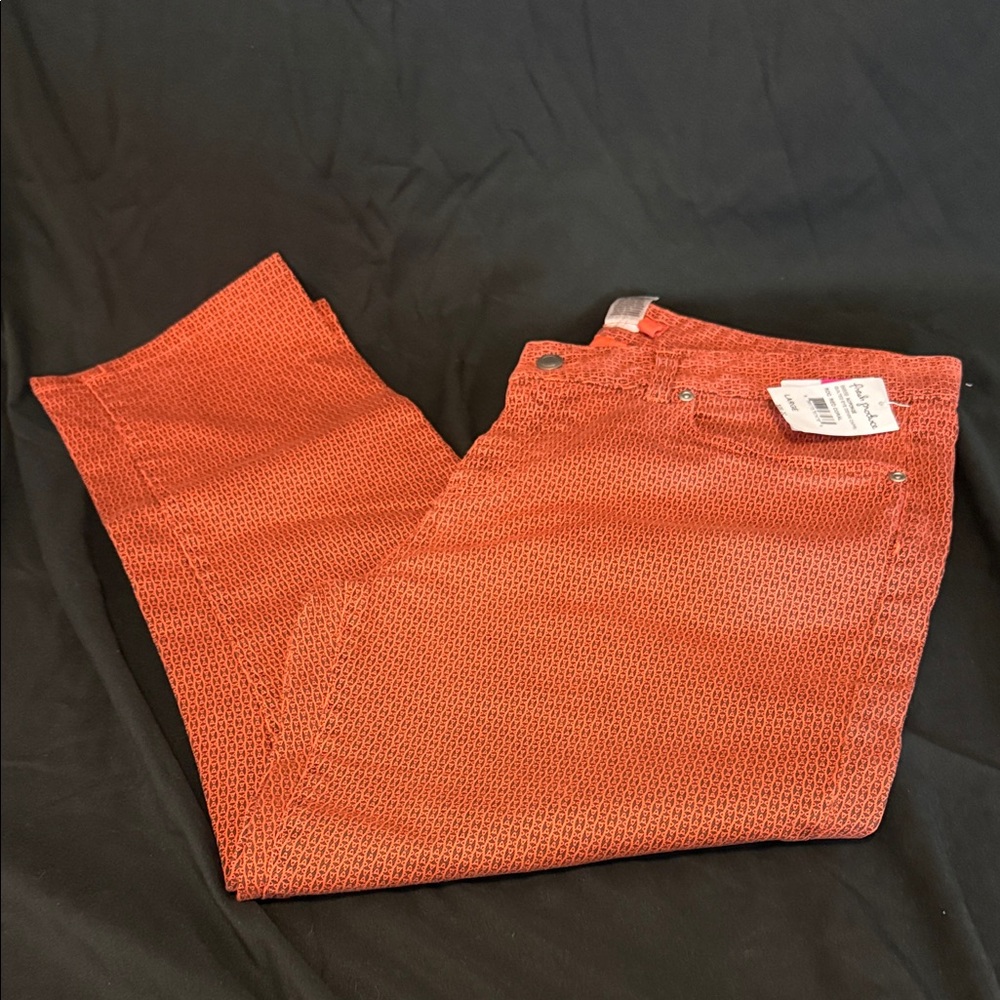 Fresh Produce Red Coral Quilted Eye Denim Capri